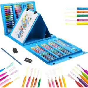 Set 208 Piese, Complet pentru Pictura si Desen, Flippy, Tip Servieta, 3-12 Ani, 32.6 x 27.7 x 6 cm, Albastru - Img 5