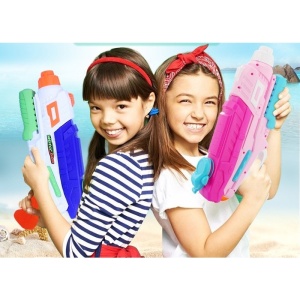 Set 2x Pistol cu Apa pentru Copii, Rezervor, Pentru Piscina/Plaja, Flippy, 6ani+, Roz + Albastru, 600 ML - Img 9