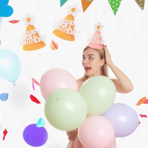 Set 3 Coifuri Happy Birthday, Flippy, pentru Petrecere, Tematica Aniversare, cu Floare din Spuma, Multicolor - Img 10