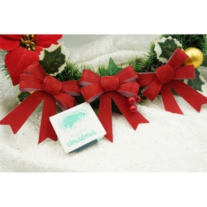 Set 3 fundite pentru brad, Rosii, 10 x 11 cm, din poliester, Flippy - Img 2