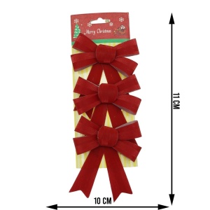 Set 3 fundite pentru brad, Rosii, 10 x 11 cm, din poliester, Flippy - Img 6