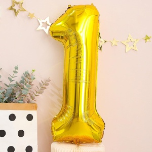 Set 30 Baloane Folie si Latex, Flippy, Tematica Prima Aniversare, Baloane Latex 30cm, 25cm, Figurina Girafa 32x34 cm, Frunza Palmier 15 cm, Cifra 1 76 cm, Multicolor - Img 2