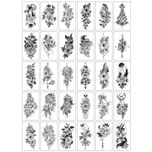Set 30 tatuaje cu apa diverse modele, flori