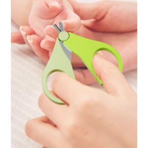 Set 4in1 de Ingrijire Unghii pentru Bebelusi, Flippy, Cutie de Depozitare Tip Borcan, 0-6 Ani, 10 x 7 x 6 cm, Verde - Img 3