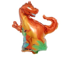 Set 5 Baloane Folie Metalizata, Flippy, Figurine Dinozauri, 30 cm, Ambalaj Individual, Pai inclus, Umflare cu Aer sau Heliu, Multicolor - Img 5