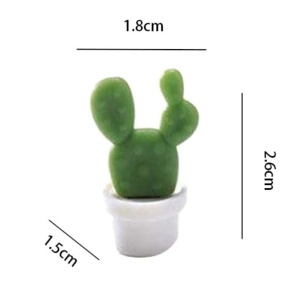 Set 6 Magneti de Frigider, Flippy, Model Cactusi in Ghiveci, din ABS si Magnet, Verde/Alb - Img 7