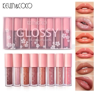 Set 8 Lip Gloss, nunate rose, nude, glosy, cutie dreptunghiulara, 8.3 x 17.5 x 2.7 cm, 181.5 g, multicolor - Img 5