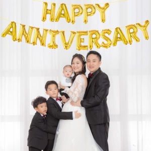 Set Baloane din Folie Metalizata, Flippy, Model Happy Anniversary, Litere de 40 cm, Baloane Party, Ambalaj Individual, Pai Inclus, Umflare cu Aer sau Heliu, Auriu - Img 4