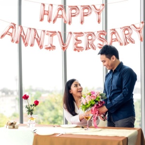 Set Baloane din Folie Metalizata, Flippy, Model Happy Anniversary, Litere de 40 cm, Baloane Party, Ambalaj Individual, Pai Inclus, Umflare cu Aer sau Heliu, Roz - Img 6