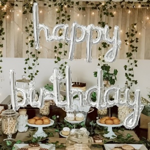 Set Baloane din Folie Metalizată, Flippy, Model Happy Birthday, 45x85 cm, 45x124cm, Baloane Party, Ambalaj Individual, Pai inclus, Umflare cu Aer sau Heliu, Argintiu - Img 4