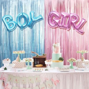 Set Baloane din Folie Metalizată, Flippy, Model Scris Girl, 43x106.5 cm, Tematica Baby Shower, Baloane Party, Ambalaj Individual, Pai Inclus, Umflare cu Aer sau Heliu, Roz - Img 7