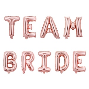 Set Baloane din Folie Metalizata, Flippy, Model Team Bride, Litere de 40 cm, Tema Iubire, Baloane Party, Ambalaj Individual, Pai Inclus, Umflare cu Aer sau Heliu, Roz - Img 2