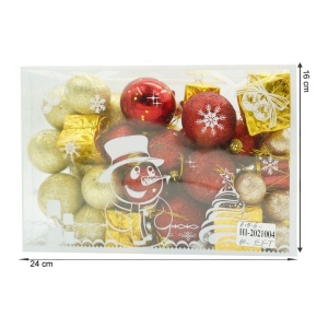 Set de 45 ornamente de brad, Flippy, de tip Glob, , din polistiren, cu finisaj sclipitor , cutie 8 cm adancime x 24 cm lungime x 16 cm inaltime - Img 10