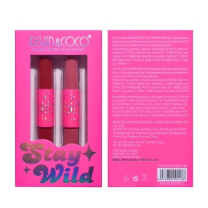 Set de Buze, KEVIN & COCO, Stay Wild 4 Culori, 2 Gloss-uri si 2 Rujuri Mate, 15.1 x 8.1 x 2cm, Roz/Rosu - Img 2