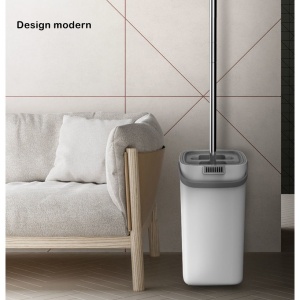 Set de curatenie Flippy, mop si galeata, galeata 5.7 l, 4 rezerve microfibra incluse, design modern, pentru interior, material plastic, peri sintetici, plat, cu storcere, alb - Img 3