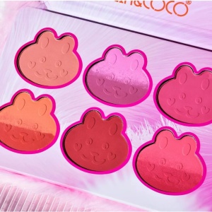 Set de Machiaj Kevin&Coco, 6 culori Blush, Husa Pufoasa, Model Pisicuta, 17.3x12.5x5 cm, Multicolor - Img 4