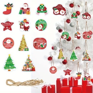 Set Decoratiuni de Craciun pentru Brad, Flippy, Modele Variate, Sfoara Inclusa, 12 Piese, 6 x 7 cm, Model B, Multicolor - Img 3
