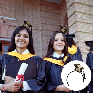 Set din 2 Piese pentru Absolvire, Flippy, Panglica si Coronita, Model I Graduated, Negru - Img 3