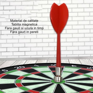 Set Joc Darts Flippy, 4 Sageti Incluse, Magnetic, Dimensiuni 28.6 x 28.6 cm, Design clasic, model 2, Multicolor - Img 5