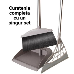 Set matura, faras cu coada si matura silicon, Flippy, Pentru uz casnic, Plastic/Otel, Gri, 90 x 72 x 100 cm - Img 6