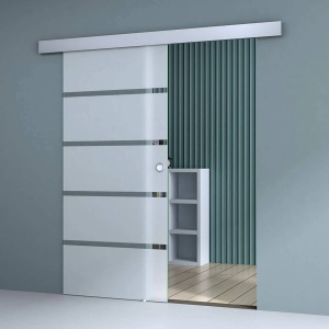 Set usa glisanta sticla design RS120, sablat cu design, 85x205x0.8 cm - Img 1