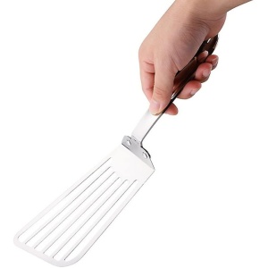 Spatula flexibila Flippy, Fish Turner, din otel, durabila, cu margini subtiri pentru taiere, pentru carne, oua, peste, multifunctionala, argintiu - Img 4