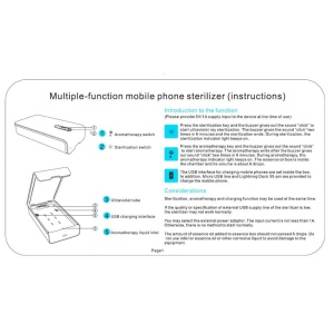 Sterilizator UV Alb pentru telefoane, cu functie difuzor aromatherapy si incarcare USB - Img 2