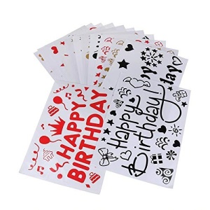 Sticker Autocolant pentru Baloane, Flippy, Tematica Aniversare, Model Happy Birthday, 29x21 cm, Rosu - Img 3