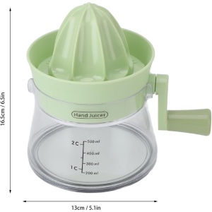 Storcator de Citrice Manual, Flippy, Rezistente, Usor de Folosit si Depozitat, Durabil, Calitativ, 16.5x13cm, Transparent/ Verde - Img 10