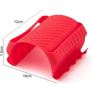 Suport de Silicon Multifunctional de Mana, Flippy, pentru Cuptor, Alimente Fierbinti, Carne, Izolare Termica, Anti-alunecare, 18x12x1.5 cm, Rosu - Img 4