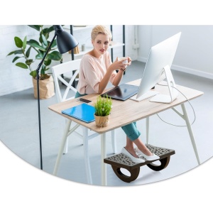Suport Ergonimic pentru Picioare, Flippy, Plastic, cu Role de Masaj pentru Talpi, pentru Birou, Usor de Transportat, Detasabil, 33.5x24x12 cm, Negru - Img 5