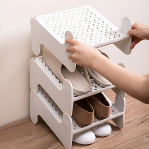 Suport pentru Pantofi, Flippy, cu Doua Straturi, Organizator, Antiderapant și Durabil, 26x24.8x16 cm, Alb - Img 8