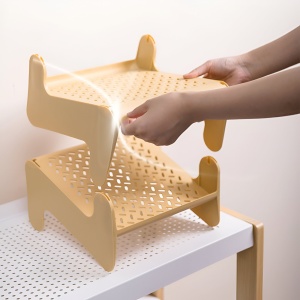 Suport pentru Pantofi, Flippy, cu Doua Straturi, Organizator, Antiderapant și Durabil, 26x24.8x16 cm, Maro - Img 6