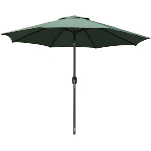 Umbrela Rotunda de Soare pentru Terasa sau Gradina, Flippy, Diametru 2.70 m, Inaltime 2.80 m, 9 Brate, Manivela, Diametru Tija 35 mm, Inclinare, Verde - Img 1