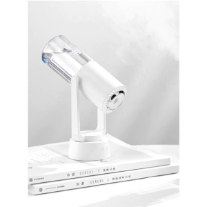 Umidificator si Purificator aer ultrasonic portabil, rezervor 200ml, cu ioni negativi, LED 7 culori, rotatie 360 grade, Alb - Img 3