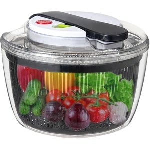 Uscator Manual pentru Salata si Verdeturi, Flippy, Plastic, 16x15x21 cm, Capacitate 3L, Negru - Img 3
