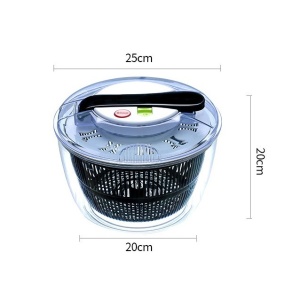 Uscator Manual pentru Salata si Verdeturi, Flippy, Plastic, 20x20x25 cm, Capacitate 5L, Negru - Img 2