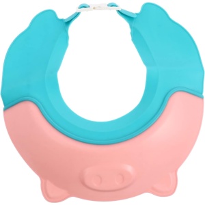 Viziera de Protectie Baie Pentru Copii, Fippy, Model Purcelus, Dimensiune ajustabila, Durabil, Usor de curatat, Impotriva Samponului, pentru Ochi si Urechi, TPE+PP, 23x23 cm, Roz - Img 14