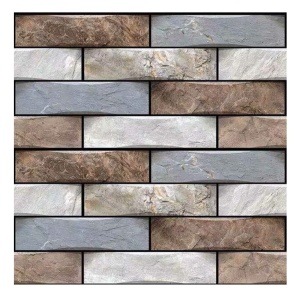10 x Placi Tapet Autocolant 3D cu Imitatie de Marmura, pentru Perete Bucatarie Sufragerie, Usor de Curatat, Rezistent la Apa, Autoadeziv, 30x30 cm, Gri Maro Bej - Img 1