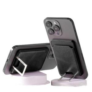 Accesoriu pentru telefon 3 in 1 Flippy, incarcator Wirelles Magsafe, portofel si suport, negru - Img 1
