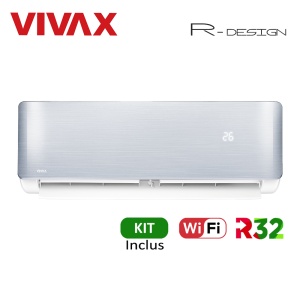 Aer Conditionat VIVAX R-Design ACP-09CH25AERI SILVER Wi-Fi Kit de instalare inclus R32 Inverter 9000 BTU/h - Img 1