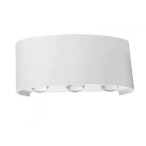Aplica pentru Perete, Flippy, Interior/Exterior, Rezistenta la Umezeala IP65, 8 W, Lumina Calda, Aluminiu, 22x8 cm, Alb - Img 1
