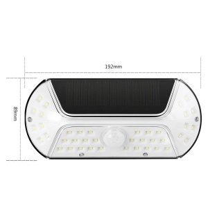 Aplica solara LED SMD pentru perete Flippy, cu senzor de miscare, dreptunghiulara, IP44, luminozitate mare 40 LED-uri, 3.7V, 1200mah, autonomie 8 ore, 19.2 x 8.9 cm, alb rece - Img 2