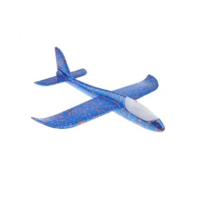 Avion Planor cu Pilot, Flippy, Din Polistiren, Cu Lumini in Cabina Pilotului, Lungime 47 cm, Albastru - Img 5
