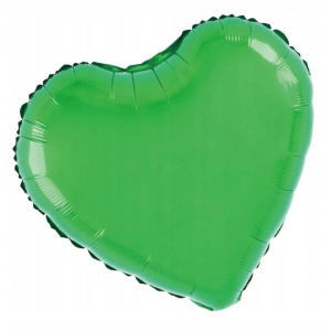 Balon din Folie Metalizata, Flippy, Figurina Inimioara, Model Simplu, Tematica Iubire, 40 cm, Ambalaj Individual, Pai Inclus, Umflare cu Aer sau Heliu, Verde - Img 3