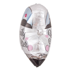 Balon din Folie Metalizata, Flippy, Figurina Masina, Model Nunta Happily Ever After, Tema Nunta, 60 x 63 cm, Ambalaj Individual, Pai Inclus, Umflare cu Aer sau Heliu, Alb - Img 4