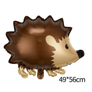 Balon din Folie Metalizata, Flippy, Figurine Animalute, Model Arici, 49x56 cm, Ambalaj Individual, Pai Inclus, Umflare cu Aer sau Heliu, Maro - Img 2
