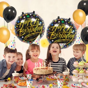 Balon din Folie Metalizata, Flippy, Figurine, Model 3, Happy Birthday, Tematica Aniversare, 45 cm, Ambalaj Individual, Pai Inclus, Umflare cu Aer sau Heliu, Multicolor - Img 5