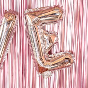 Balon Folie Metalizata Litera E, Flippy, 80 cm, Umflati cu Heliu sau Aer, Ambalaj Individual, Pai inclus, Argintiu - Img 3