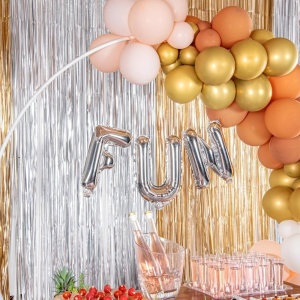 Balon Folie Metalizata Litera F, Flippy, 40 cm, Umflati cu Heliu sau Aer, Ambalaj Individual, Pai inclus, Argintiu - Img 5